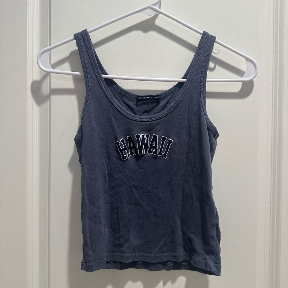 Brandy Melville Blue Crop Tank Top